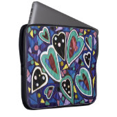 Blauwe harten laptop sleeve (Voorkant Rechts)