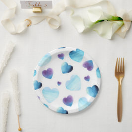 Blauwe Harten Papieren Bordje