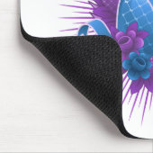 Blauwe harten Rozen en vleugels Muismat (Hoek)