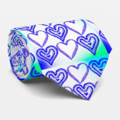 Blauwe harten stropdas (Opgerold)