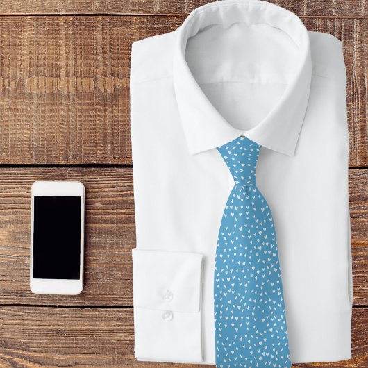 Blauwe harten stropdas