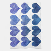 Blauwe harten theedoek (Verticaal)