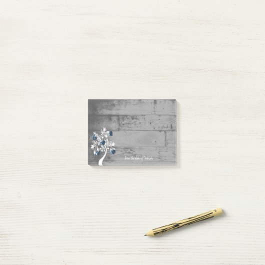 Blauwe hartenstructuur Aangepaste notities Post-it® Notes (Op bureau)