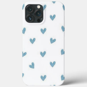 Blauwe hartjes iPhone 13 pro max hoesje