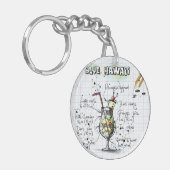 Blauwe Hawaii AcrylSleutelhanger Sleutelhanger (Voorkant Links)