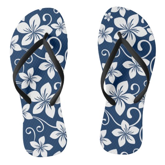BLAUWE HAWAII (NAVY BLUE) TEENSLIPPERS (Voetbed)