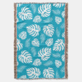 Blauwe Hawaiiaanse print Deken (Voorkant Verticaal)