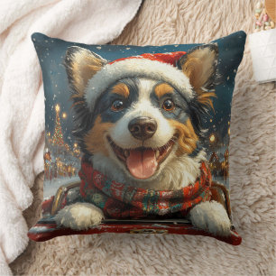 Blauwe Heeler Hond Achtbaan Kerstmis Kussen