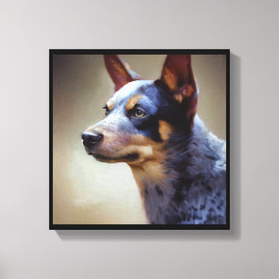 Blauwe Heeler Hond Canvas Afdruk