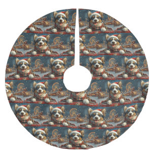 Blauwe Heeler-hond Roller Coaster Kerstmis Kerstboom Rok