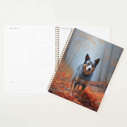 Blauwe Heeler in Herfst laat Herfst inspireren Planner (Display)