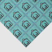 Blauwe Heilige Kerst Nativiteit Tissuepapier (Detail)