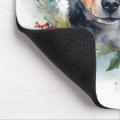 Blauwe heler Kerstkrans feestelijke pup Muismat (Hoek)