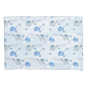 Blauwe helikopter in het wolkenpatroon kussensloop (Voorkant)