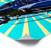 Blauwe helikopter poster (Hoek)