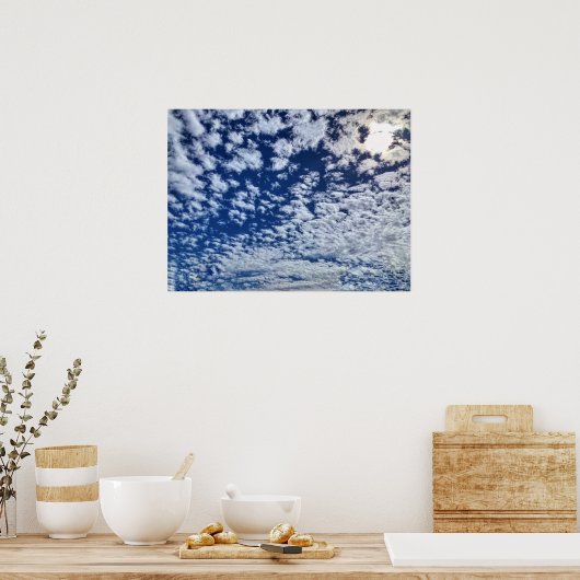 Blauwe hemden en witte wolken poster (Keuken)