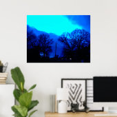 Blauwe hemel bij nacht poster (Thuiskantoor)