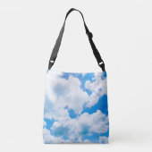 Blauwe hemel Clouds II + jouw tekst & ideeën Crossbody Tas (Achterkant)