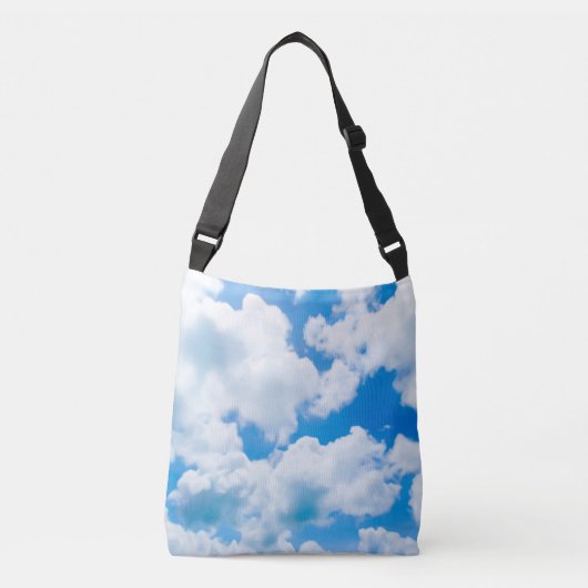 Blauwe hemel Clouds II + jouw tekst & ideeën Crossbody Tas (Voorkant)
