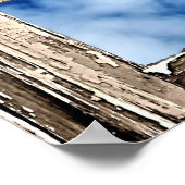 Blauwe hemel door venster poster (Hoek)