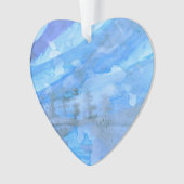 Blauwe hemel en bomen kerstmis 2020 ornament (voorkant)