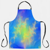 Blauwe hemel en gouden gele blikstrips schort (Voorkant)