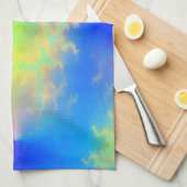 Blauwe hemel en gouden gele blikstrips theedoek (Quarter Fold)