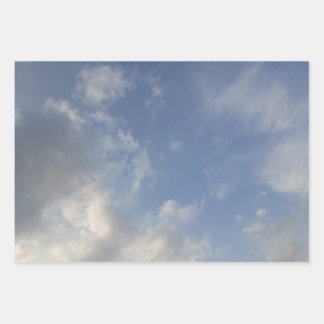 Blauwe hemel inpakpapier vel