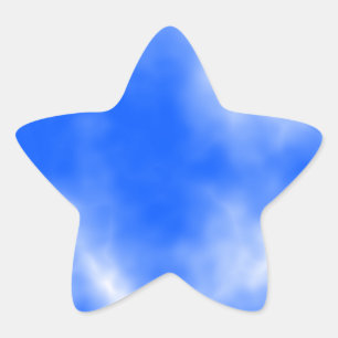 Blauwe hemel met witte wolken. ster sticker