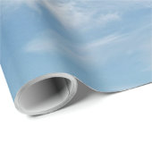 Blauwe hemel verstrooide witte wolken cadeaupapier (Rol Hoek)