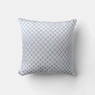 Blauwe Hemel Wit Grijs Art Deco Net Delicate Kussen