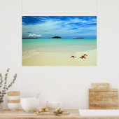 Blauwe hemel, wit zand en zeeduivel | Belitung Poster (Keuken)