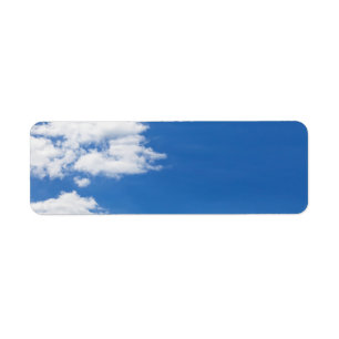 Blauwe hemel witte wolken Achtergrond Gepersonalis Etiket