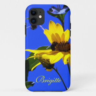 Blauwe hemel, zonnebloemen N bijen iPhone 5 hoesje