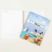 Blauwe hemel zonnig tropisch strand aangepast planner (Display)