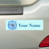 Blauwe hemelhelikopter-bumper sticker (Op auto)