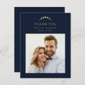 Blauwe Hemelse Bruiloft Dank u Kaart (Voorkant / Achterkant)