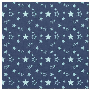 Blauwe hemelster op donkerblauw achtergrondpatroon stof
