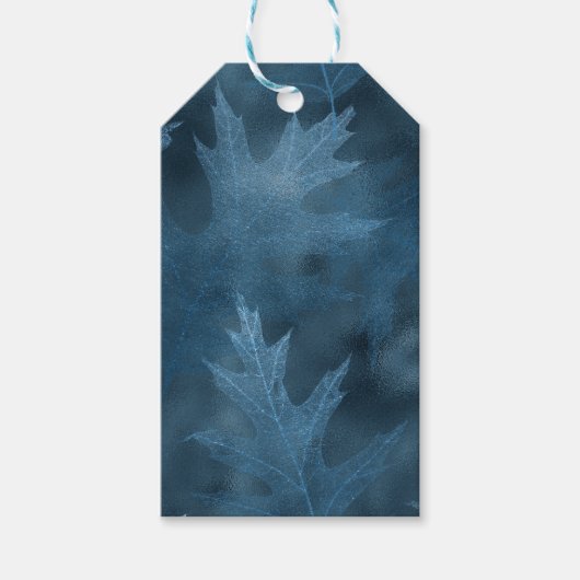 BLAUWE HERFST AUTUMN LEAVES CADEAULABEL (Voorkant)