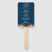 Blauwe Herfst Bloemen Boeket Trouwprogramma Hand F Handwaaier (Achterkant)