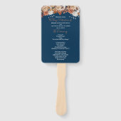 Blauwe Herfst Bloemen Boeket Trouwprogramma Hand F Handwaaier (Voorkant)