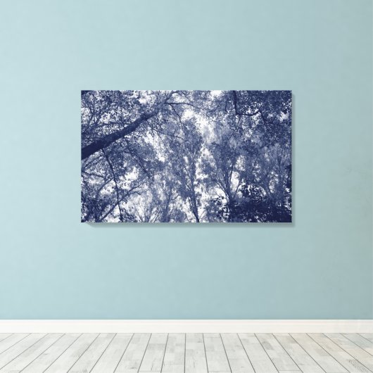 Blauwe herfst canvas afdruk (Insitu (Houten vloer))
