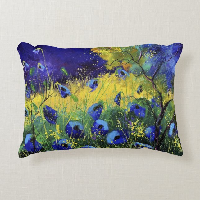 Blauwe herfst, Kunst Accent Kussen (Voorkant)