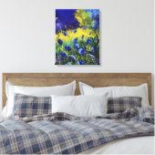Blauwe herfst, Kunst Canvas Afdruk (Insitu (Slaapkamer))