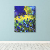 Blauwe herfst, Kunst Canvas Afdruk (Insitu (Houten vloer))