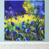 Blauwe herfst, Kunst Canvas Afdruk (Insitu (Houten vloer))