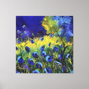 Blauwe herfst, Kunst Canvas Afdruk