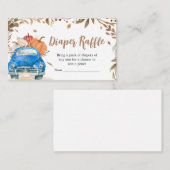 Blauwe Herfst Pompoen Vrachtwagen Baby shower Luie Informatiekaartje (Voorkant / Achterkant)