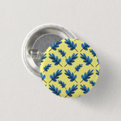 Blauwe herfst ronde button 3,2 cm (Voorkant /achterkant)