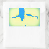 blauwe hert rechthoekige sticker (Tas)